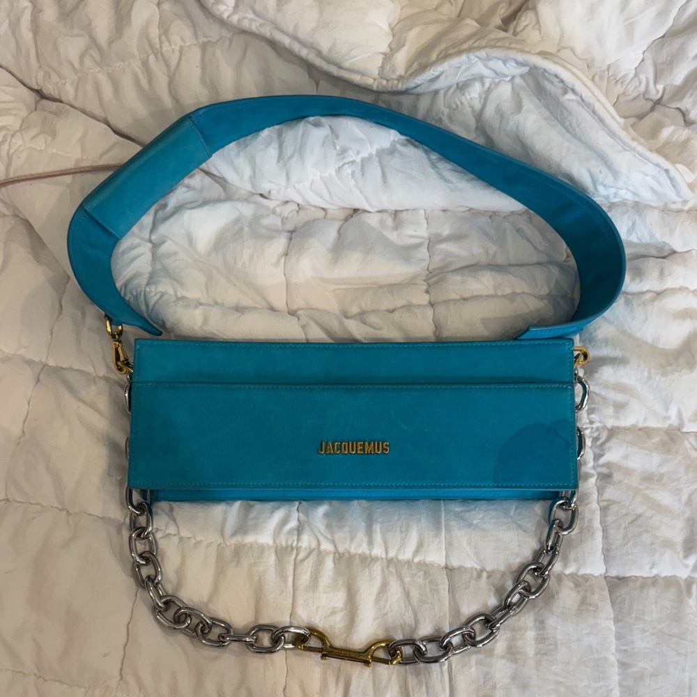 Jacquemus Turquoise Shoulder Bag with Chain